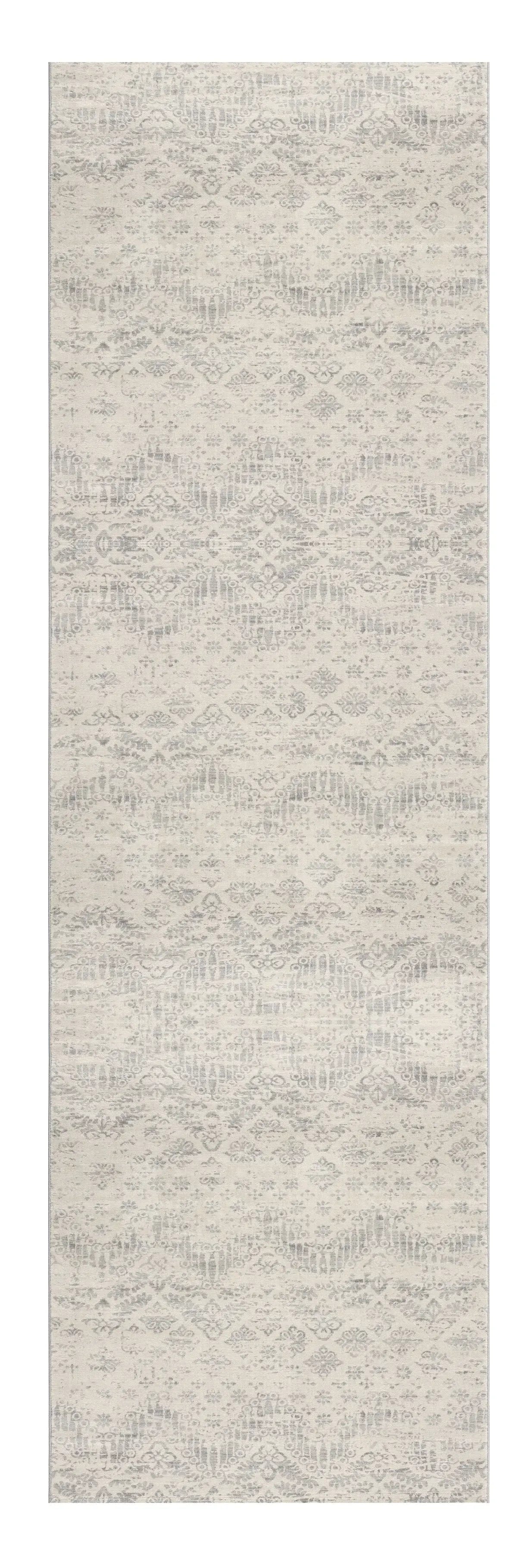 2' X 6' Ivory Distressed Ikat Pattern Area Rug - Homeroots - Flyclothing LLC