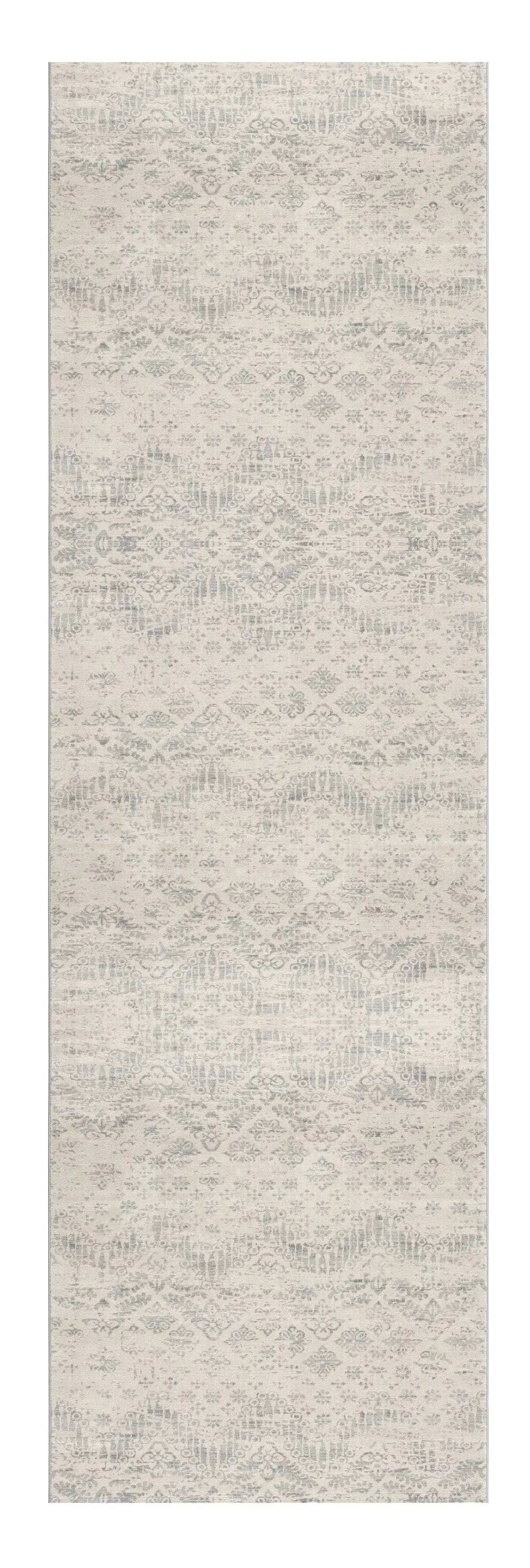 2' X 6' Ivory Distressed Ikat Pattern Area Rug - Homeroots - Flyclothing LLC