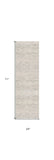 2' X 6' Ivory Distressed Ikat Pattern Area Rug - Homeroots