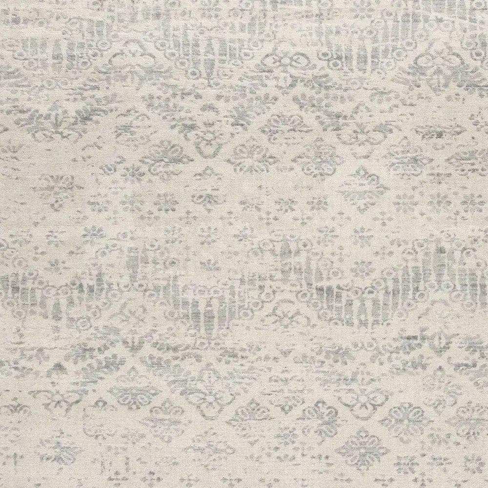 2' X 6' Ivory Distressed Ikat Pattern Area Rug - Homeroots - Flyclothing LLC