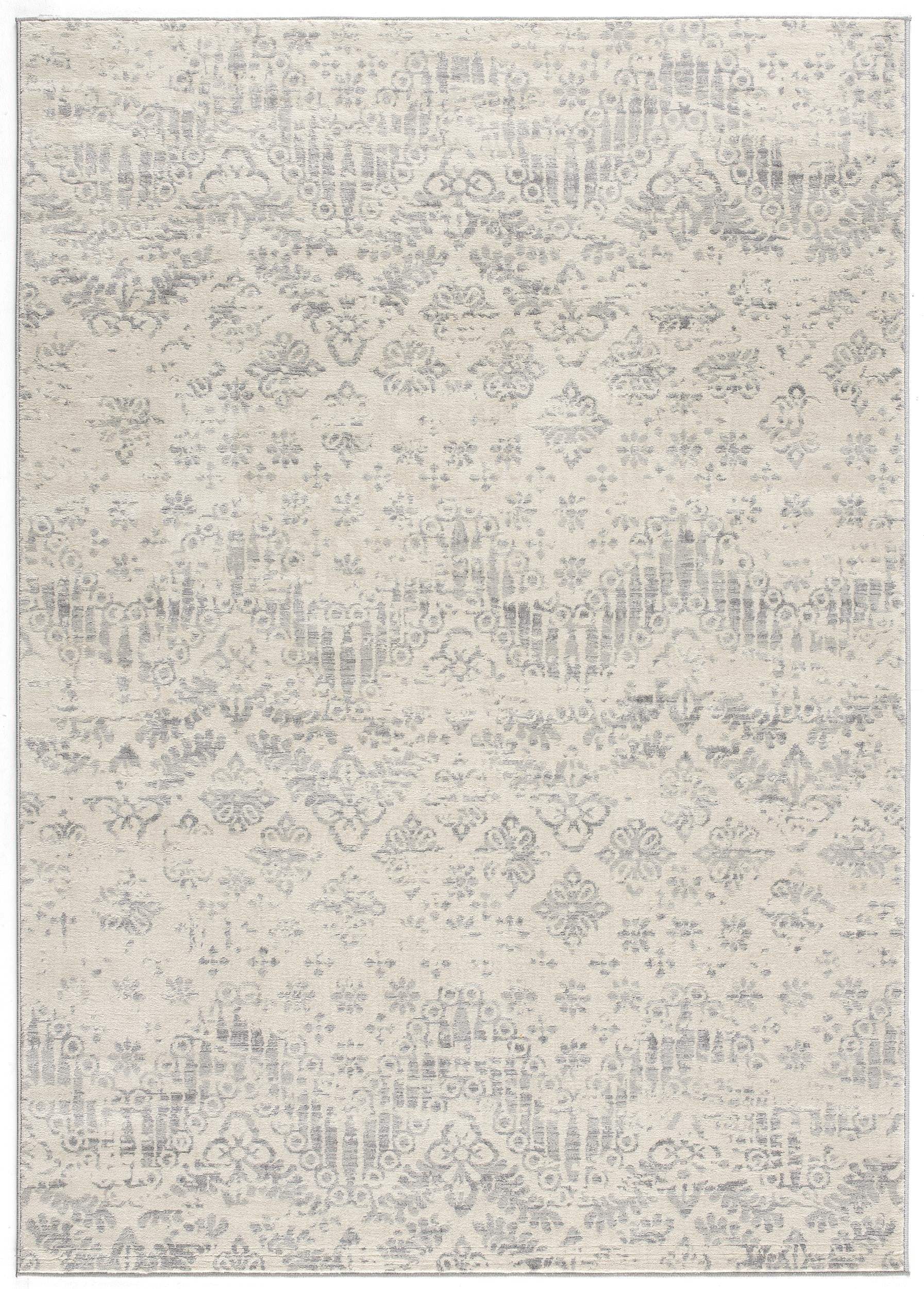 4' X 6' Ivory Distressed Ikat Pattern Area Rug - Homeroots - Flyclothing LLC