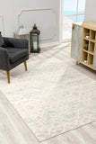 4' X 6' Ivory Distressed Ikat Pattern Area Rug - Homeroots - Flyclothing LLC