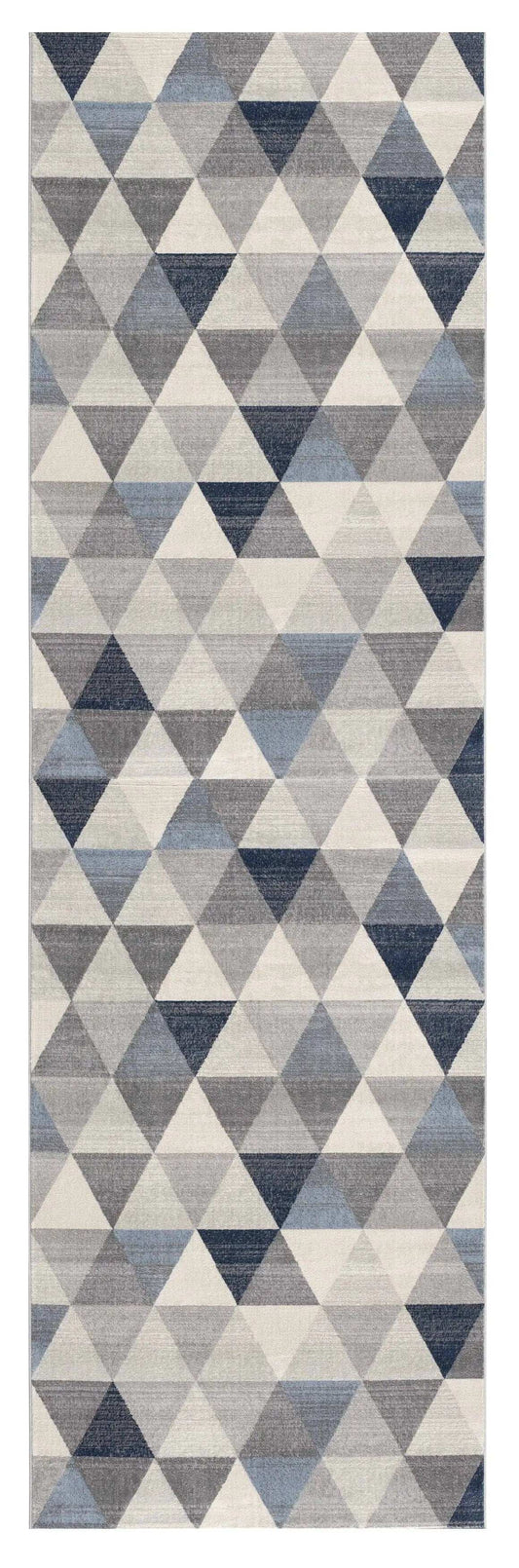 2' X 13' Navy Blue Geometric Diamond Runner Rug - Homeroots - Flyclothing LLC