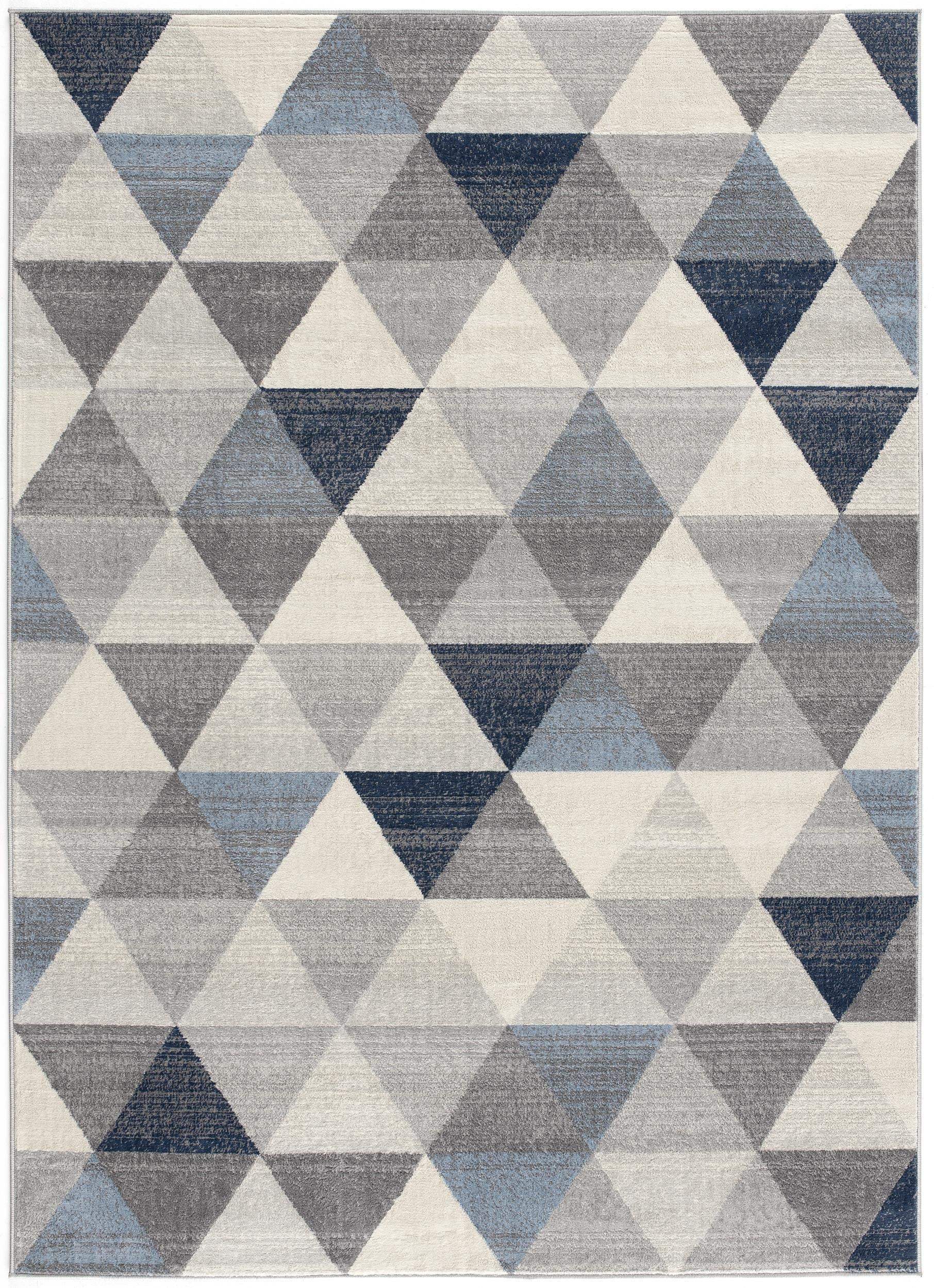 2' X 3' Navy Blue Geometric Diamond Scatter Rug - Homeroots - Flyclothing LLC