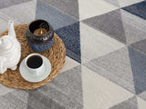 2' X 3' Navy Blue Geometric Diamond Scatter Rug - Homeroots - Flyclothing LLC
