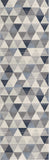 2' X 6' Navy Blue Geometric Diamond Area Rug - Homeroots