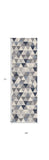 2' X 6' Navy Blue Geometric Diamond Area Rug - Homeroots