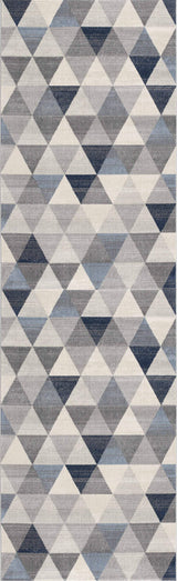 2' X 8' Navy Blue Geometric Diamond Runner Rug - Homeroots - Flyclothing LLC