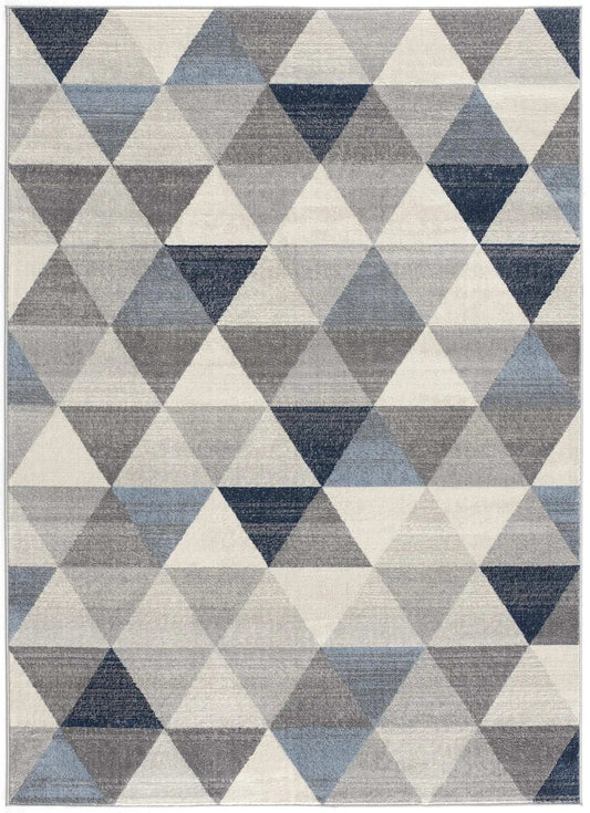 4' X 6' Navy Blue Geometric Diamond Area Rug - Homeroots - Flyclothing LLC