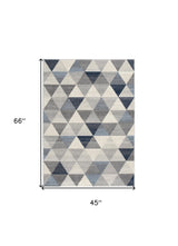 4' X 6' Navy Blue Geometric Diamond Area Rug - Homeroots - Flyclothing LLC