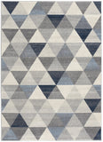 7' X 10' Navy Blue Geometric Diamond Area Rug - Homeroots