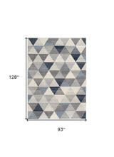 8' X 11' Navy Blue Geometric Diamond Area Rug - Homeroots - Flyclothing LLC