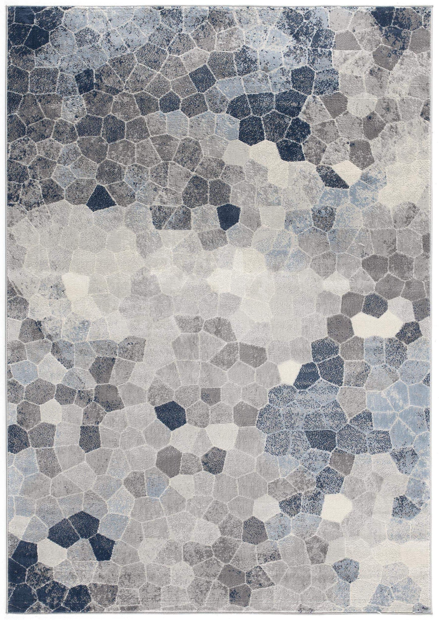 2' X 3' Navy Blue Cobblestone Pattern Scatter Rug - Homeroots - Flyclothing LLC