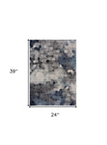 2' X 3' Navy Blue Cobblestone Pattern Scatter Rug - Homeroots - Flyclothing LLC