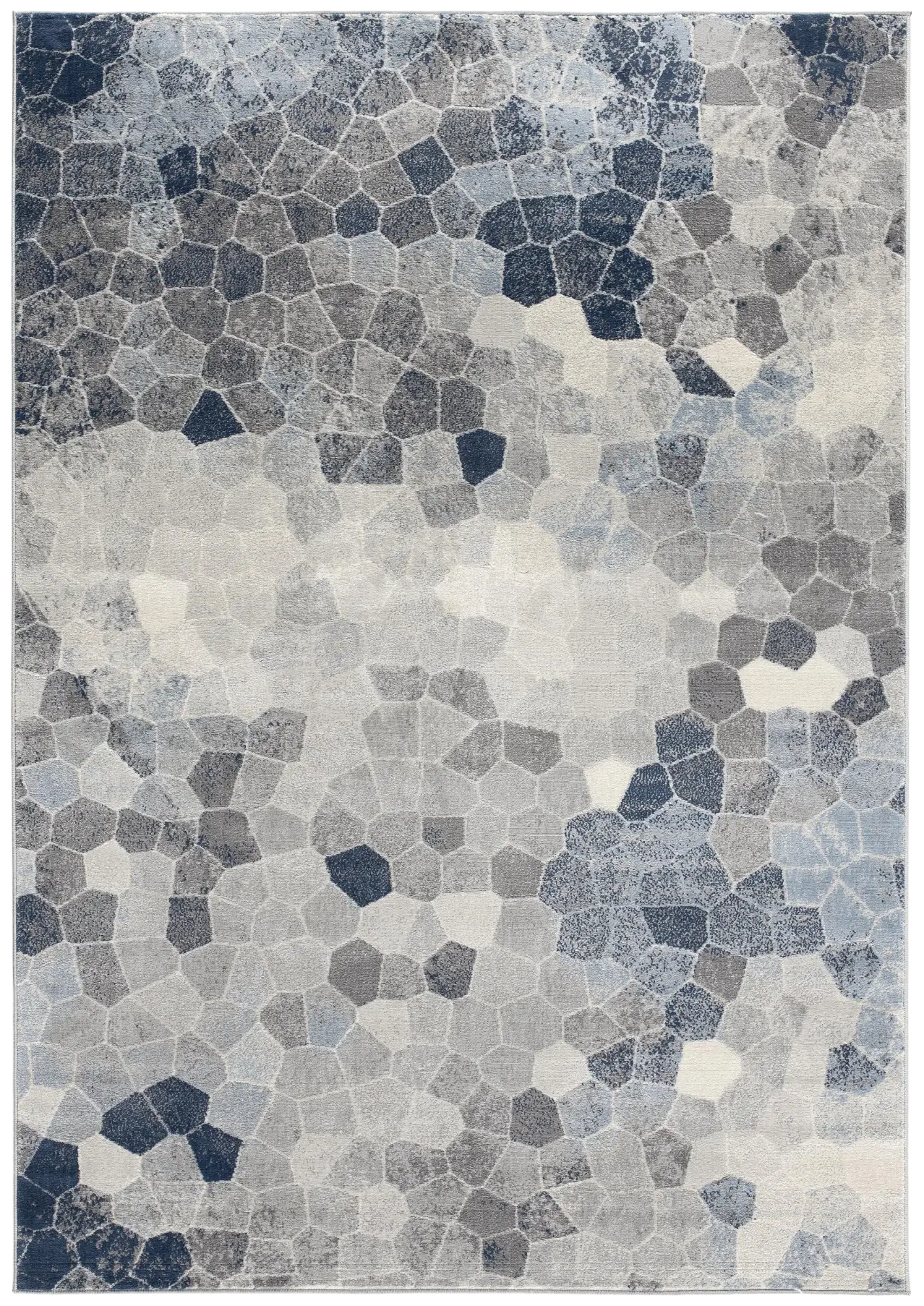 2' X 6' Navy Geometric Area Rug - Homeroots - Flyclothing LLC