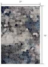2' X 6' Navy Geometric Area Rug - Homeroots - Flyclothing LLC