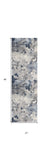 2' X 8' Navy Blue Cobblestone Pattern Runner Rug - Homeroots