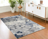 4' X 6' Navy Blue Cobblestone Pattern Area Rug - Homeroots