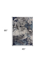 4' X 6' Navy Blue Cobblestone Pattern Area Rug - Homeroots - Flyclothing LLC