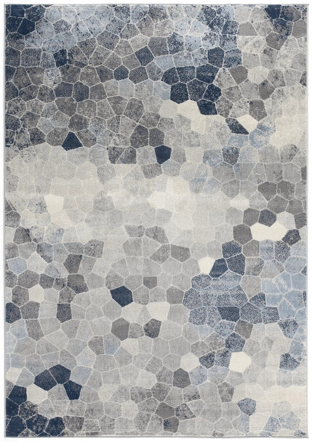 5' X 8' Navy Blue Cobblestone Pattern Area Rug - Homeroots