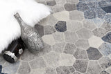 5' X 8' Navy Blue Cobblestone Pattern Area Rug - Homeroots