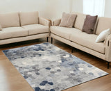 5' X 8' Navy Blue Cobblestone Pattern Area Rug - Homeroots - Flyclothing LLC