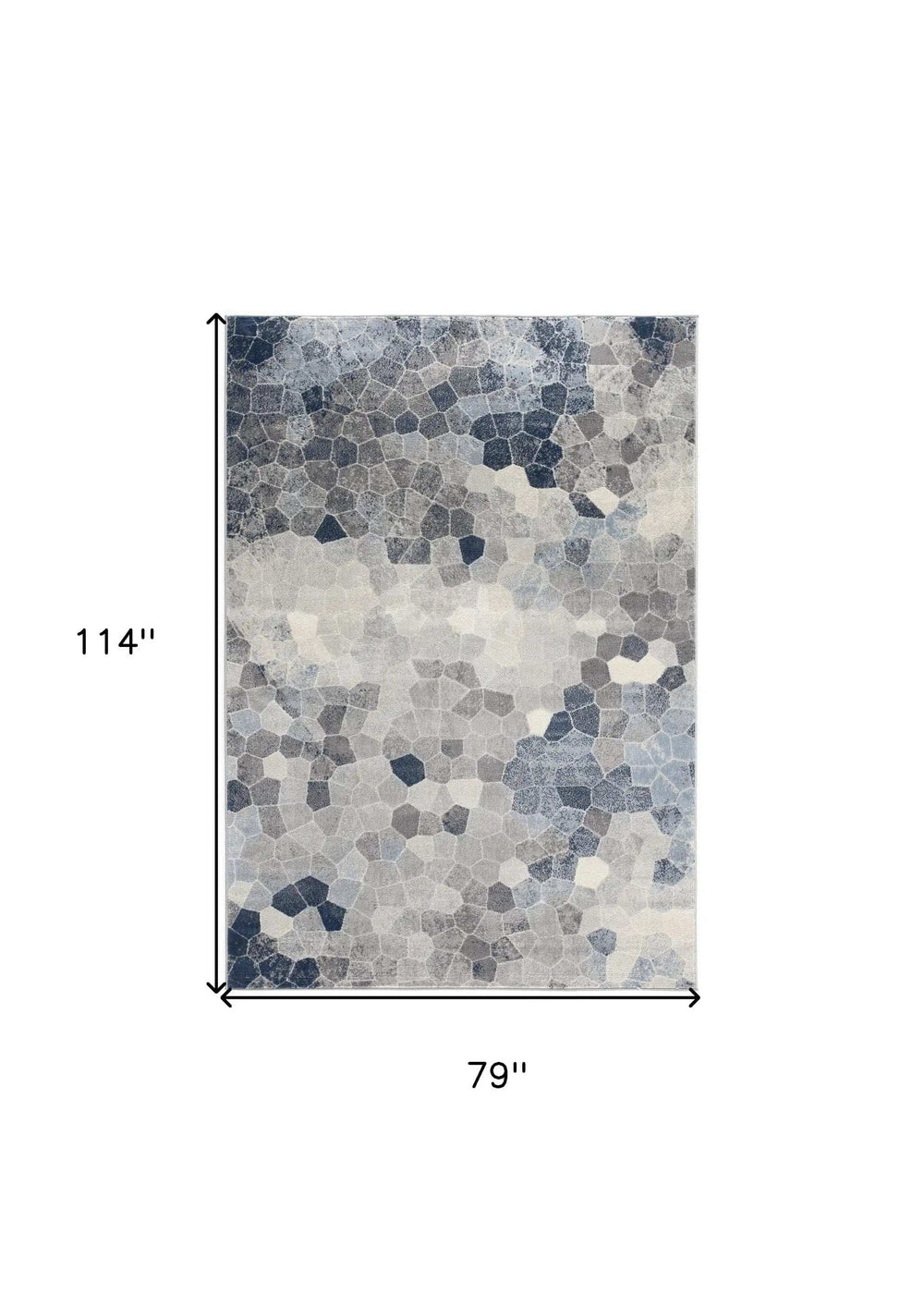 7' X 10' Navy Blue Cobblestone Pattern Area Rug - Homeroots - Flyclothing LLC