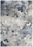 8' X 11' Navy Blue Cobblestone Pattern Area Rug - Homeroots