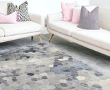 8' X 11' Navy Blue Cobblestone Pattern Area Rug - Homeroots - Flyclothing LLC