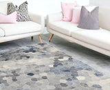 8' X 11' Navy Blue Cobblestone Pattern Area Rug - Homeroots
