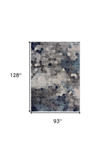 8' X 11' Navy Blue Cobblestone Pattern Area Rug - Homeroots - Flyclothing LLC
