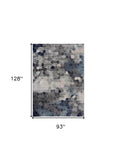 8' X 11' Navy Blue Cobblestone Pattern Area Rug - Homeroots