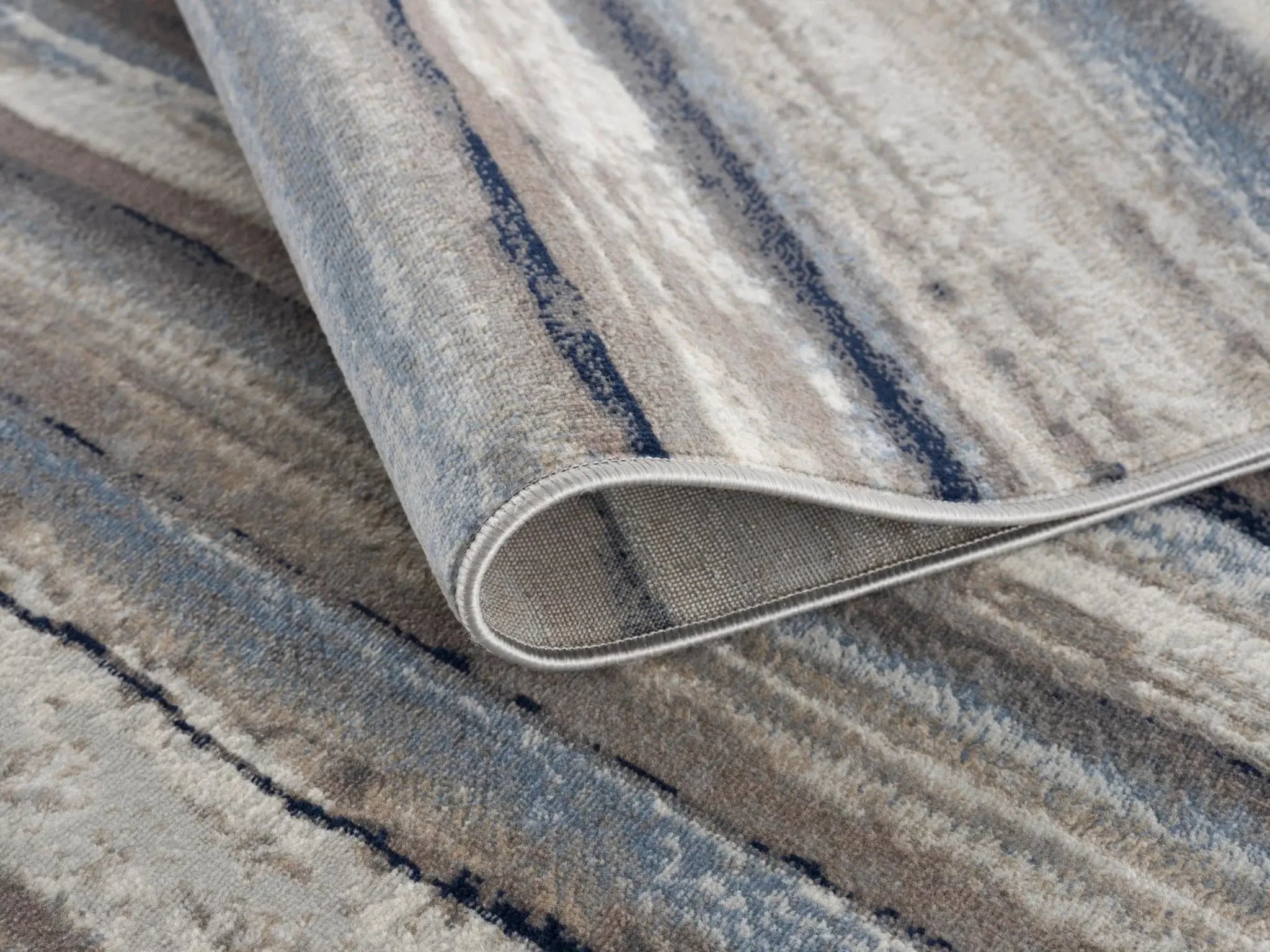 2' X 3' Blue And Beige Distressed Stripes Scatter Rug - Homeroots - Flyclothing LLC