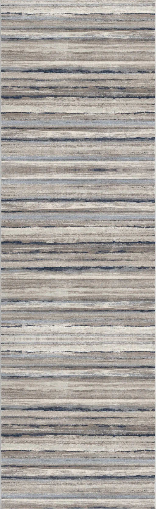 2' X 6' Blue And Beige Distressed Stripes Area Rug - Homeroots - Flyclothing LLC