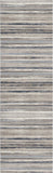 2' X 6' Blue And Beige Distressed Stripes Area Rug - Homeroots