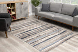 4' X 6' Blue And Beige Distressed Stripes Area Rug - Homeroots - Flyclothing LLC