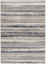 4' X 6' Blue And Beige Distressed Stripes Area Rug - Homeroots - Flyclothing LLC