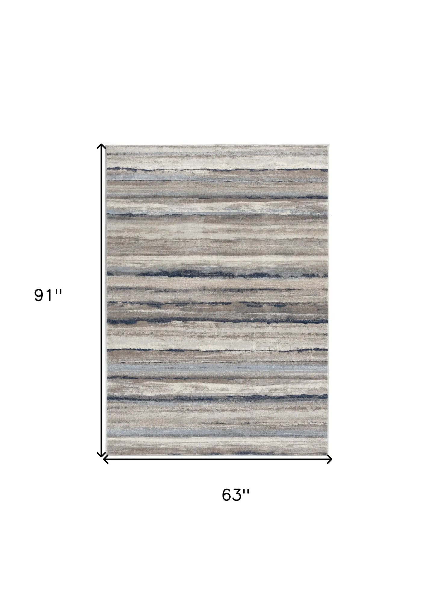 5' X 8' Blue And Beige Distressed Stripes Area Rug - Homeroots - Flyclothing LLC