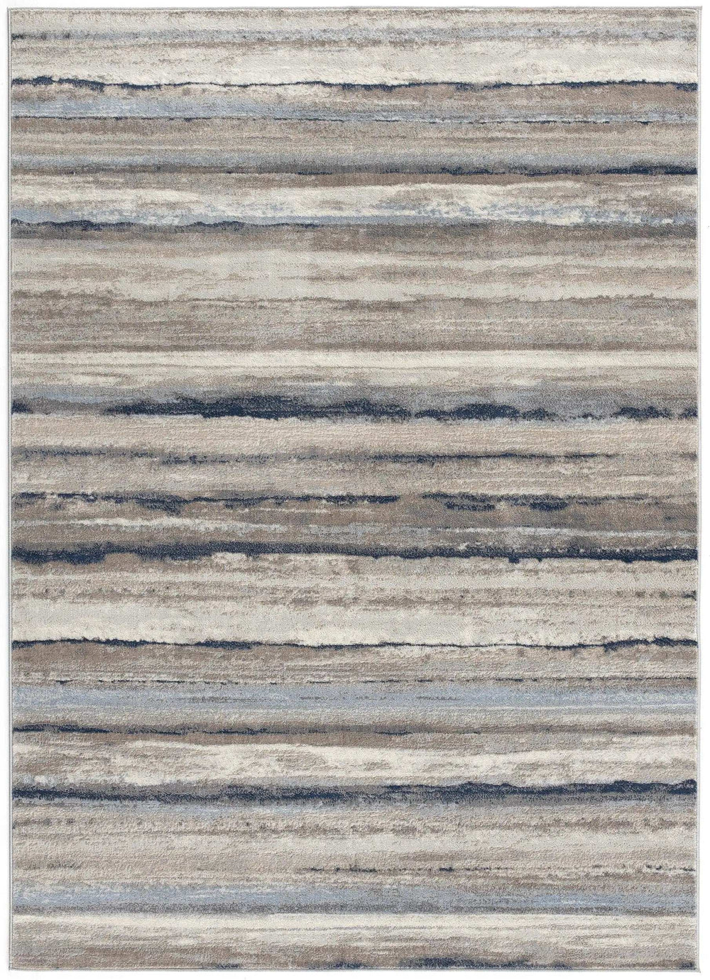 5' X 8' Blue And Beige Distressed Stripes Area Rug - Homeroots - Flyclothing LLC
