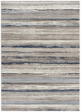 8' X 11' Blue And Beige Distressed Stripes Area Rug - Homeroots