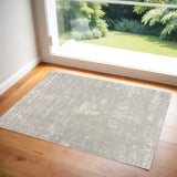 2' X 3' Modern Gray Distressed Scatter Rug - Homeroots