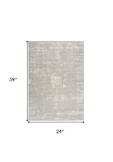 2' X 3' Modern Gray Distressed Scatter Rug - Homeroots - Flyclothing LLC