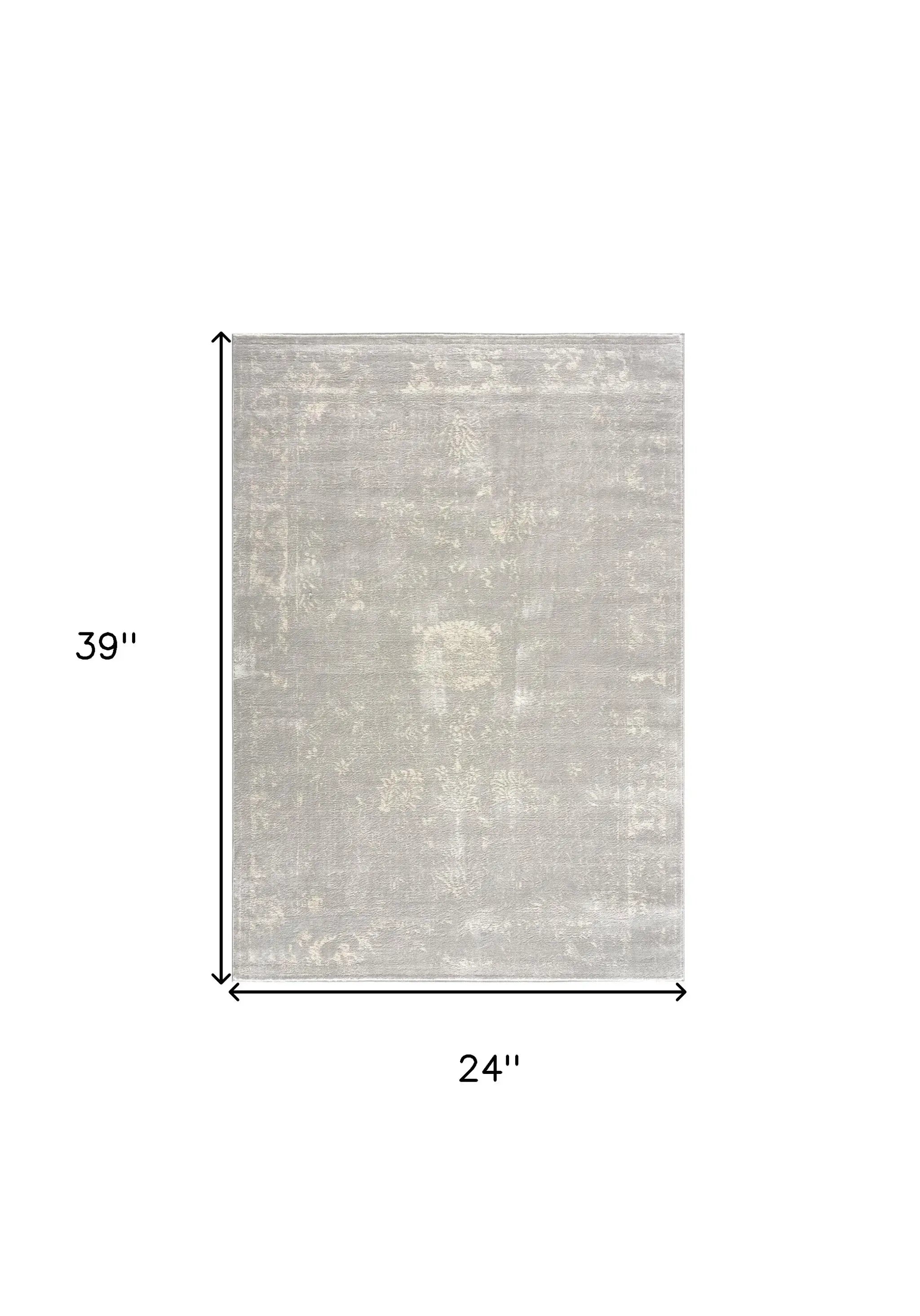 2' X 3' Modern Gray Distressed Scatter Rug - Homeroots - Flyclothing LLC