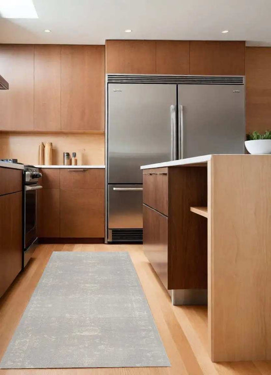 2' X 8' Modern Gray Distressed Runner Rug - Homeroots - Flyclothing LLC