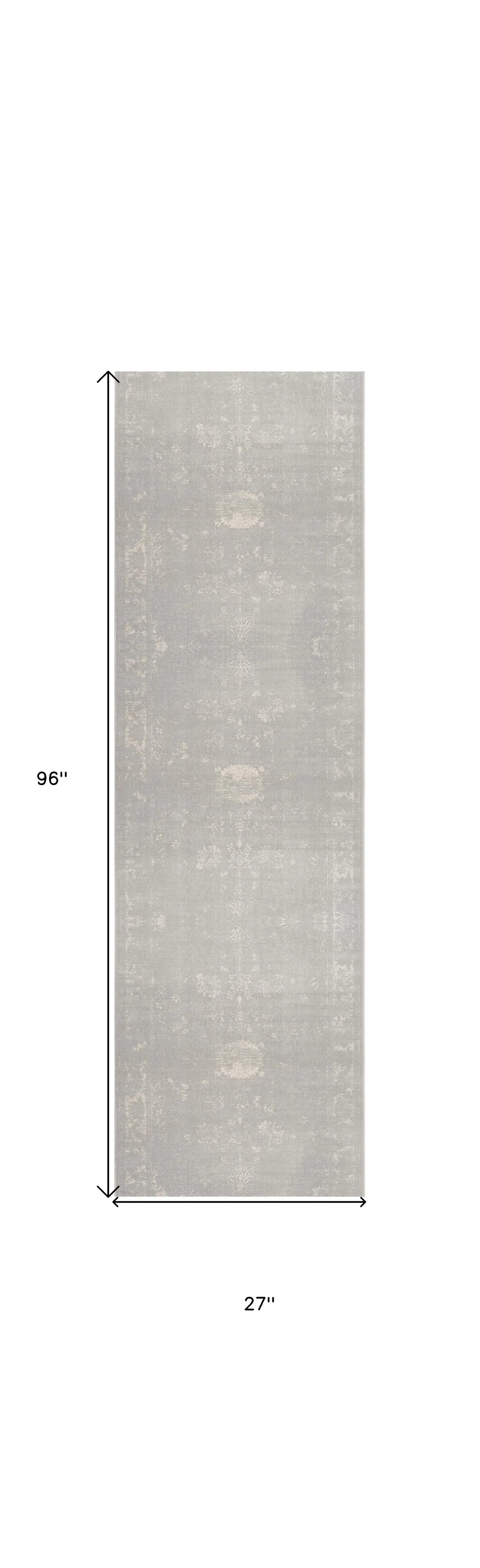 2' X 8' Modern Gray Distressed Runner Rug - Homeroots - Flyclothing LLC