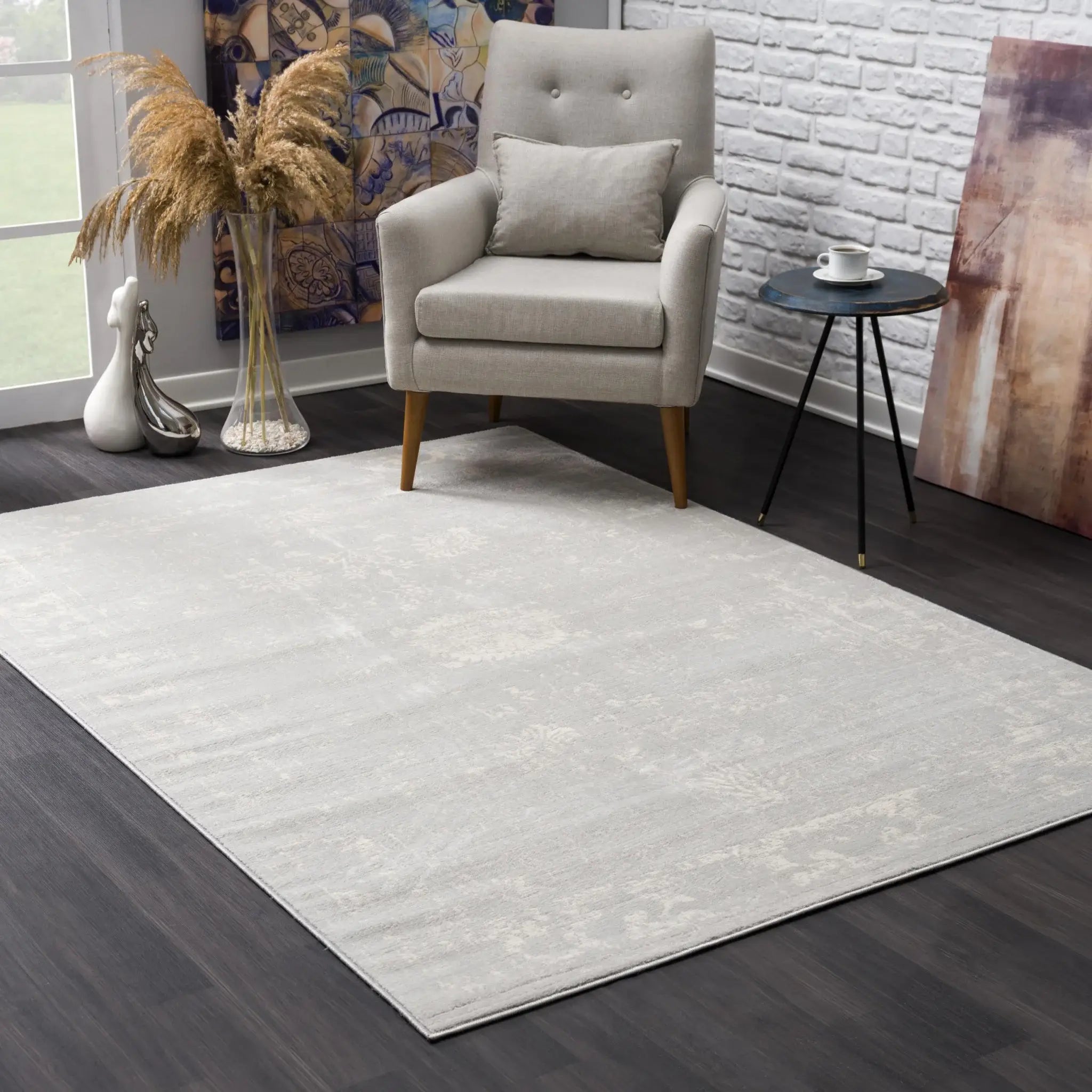 5' X 8' Modern Gray Distressed Area Rug - Homeroots - Flyclothing LLC