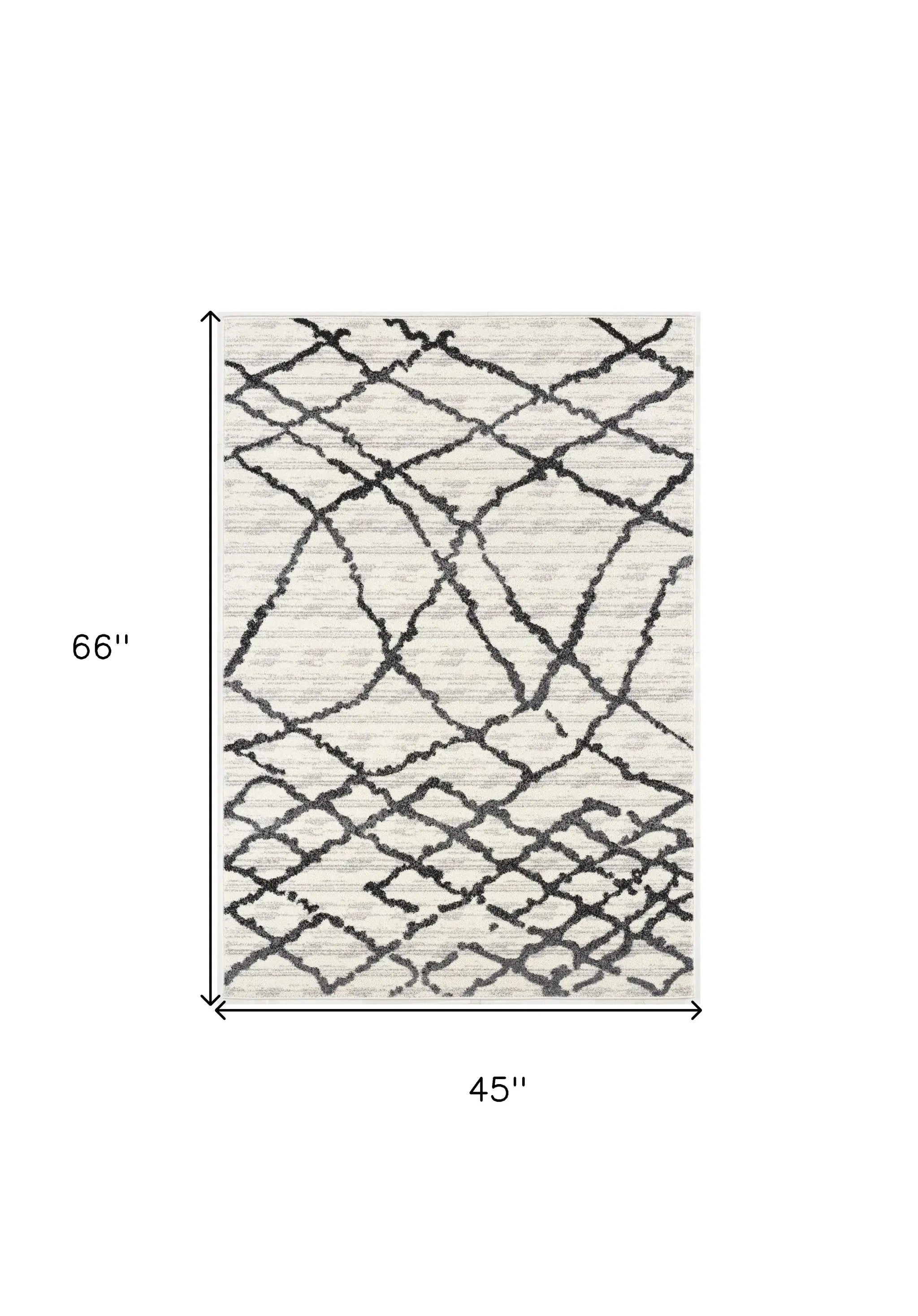 4' X 6' Gray And Black Modern Abstract Area Rug - Homeroots - Flyclothing LLC