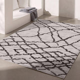 4' X 6' Gray And Black Modern Abstract Area Rug - Homeroots