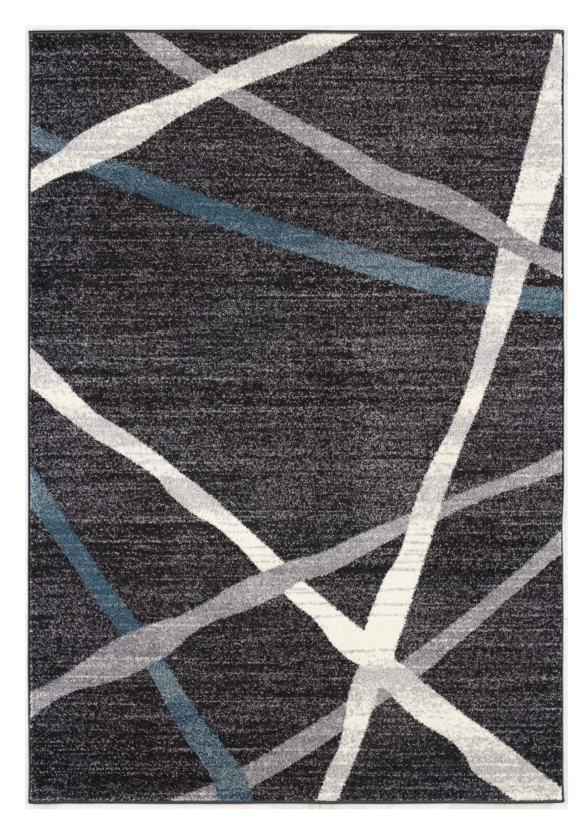 4' X 6' Distressed Black And Gray Abstract Area Rug - Homeroots - Flyclothing LLC