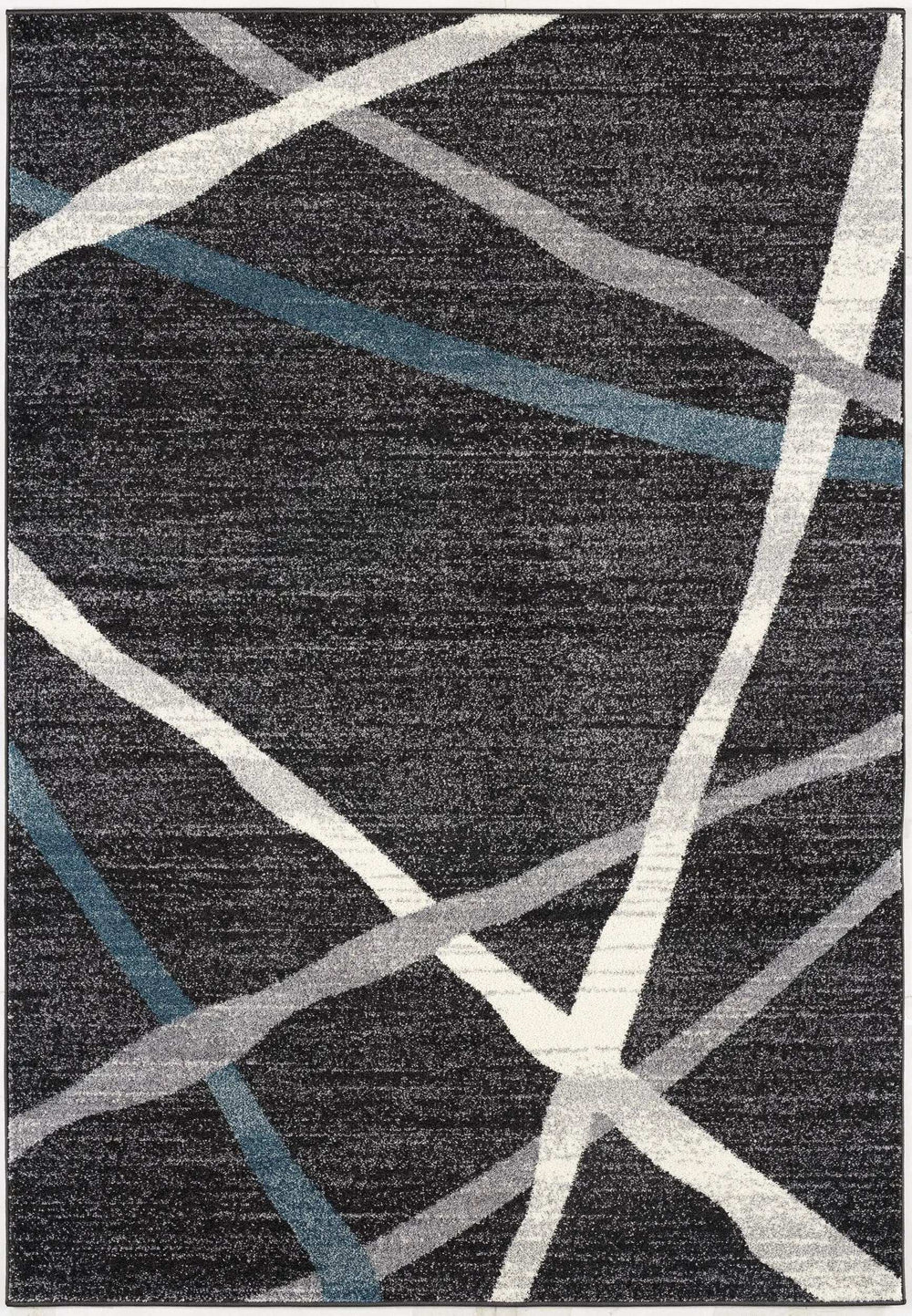 5' X 8' Distressed Black And Gray Abstract Area Rug - Homeroots - Flyclothing LLC